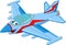 Cartoon jet fighter plane mascot character