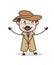 Cartoon Joyful Detective Expression After Solve the Case Vector Illustration