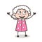 Cartoon Joyful Grandma Vector Illustration