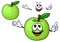 Cartoon juicy green apple fruit character