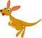 Cartoon kangaroo jumping