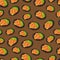 cartoon karaage, japanese food seamless pattern on colorful background