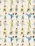 Cartoon Karate Player seamless pattern