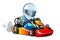 Cartoon kart racer isolated on white background