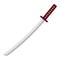 Cartoon katana ninja weapon with handle vector flat illustration. Traditional Japanese warrior sword