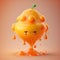 Cartoon kawaii cute funny jelly apricot character