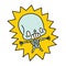 cartoon kawaii electrocuted skeleton