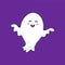 Cartoon kawaii Halloween ghost cheerful character