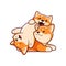 Cartoon kawaii Shiba Inu dog puppies characters