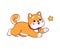 Cartoon kawaii Shiba Inu dog and puppy character