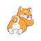 Cartoon kawaii Shiba Inu dog and puppy character