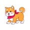 Cartoon kawaii Shiba Inu puppy, dog pet character