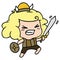 cartoon of kawaii viking child