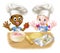 Cartoon Kids Baking in Chef Hats