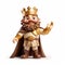 Cartoon King Figurine With Golden Crown And Beard