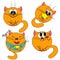 Cartoon kitty cat set. funny cats