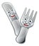 Cartoon Knife and Fork Food Mascots