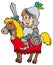Cartoon knight sitting on horse