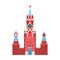 Cartoon Kremlin Palace Russia Travel and Tourism Concept. Vector