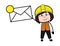 Cartoon Lady Engineer holding Envelope