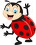 Cartoon ladybug waving