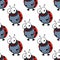 Cartoon ladybugs seamless pattern background