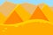 Cartoon Landscape of Desert Pyramids for Game