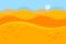 Cartoon Landscape of Yellow Desert Dunes for Game