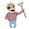 Cartoon landscaper with rake