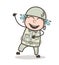 Cartoon Laughing Funny Army Man Vector Illustration