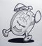 Cartoon lazy sleepy clock