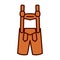 Cartoon Lederhosen Emoji Icon Isolated