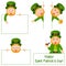 Cartoon Leprechaun and Banners Set