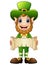 Cartoon Leprechaun holding a scroll