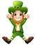 Cartoon leprechaun joyful jumping