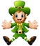 Cartoon Leprechaun jumping