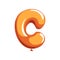 Cartoon letter C from English alphabet in shape of orange