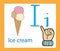 Cartoon letter I. Creative English alphabet. ABC concept. Sign language and alphabet.