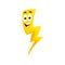 Cartoon lightning character, energetic flash bolt