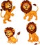 Cartoon lion collection set