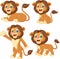 Cartoon lion collection set