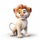 Cartoon Lion Cub: Powerful Symbolism In A Charming Pixar-style 3d Still