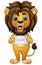 Cartoon lion holding envelope