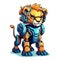 Cartoon lion robots. T-Shirt, Sticker. AI Generated