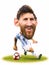 Cartoon of Lionel Messi greatest football player of all times