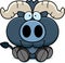 Cartoon Little Blue Ox Sitting