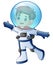 Cartoon little boy in astronaut costume