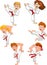 Cartoon little kid training karate collection