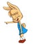 Cartoon little laugh rabbit female