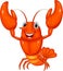 Cartoon lobster presenting